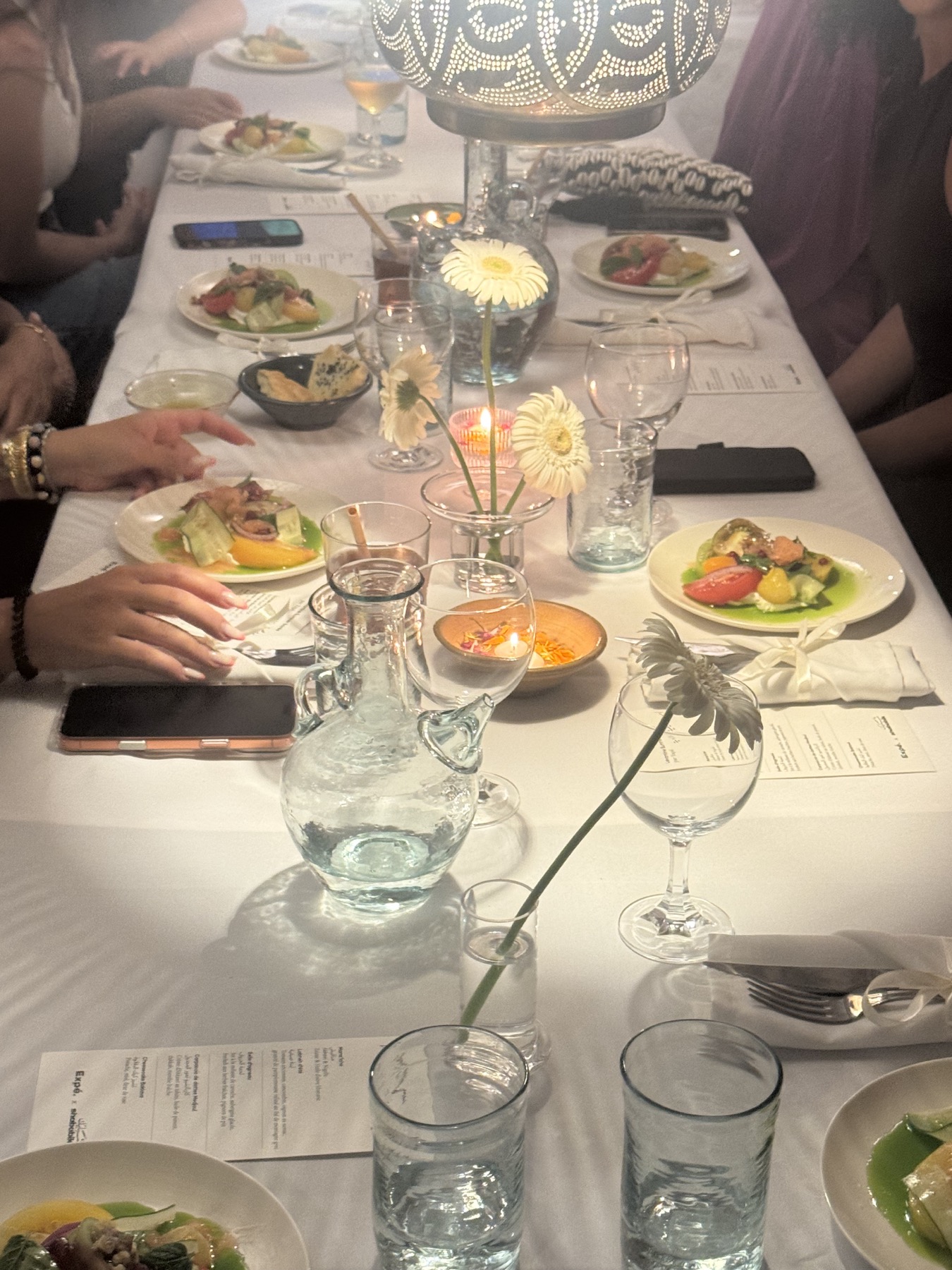 Candlelit private dining table on the French Riviera