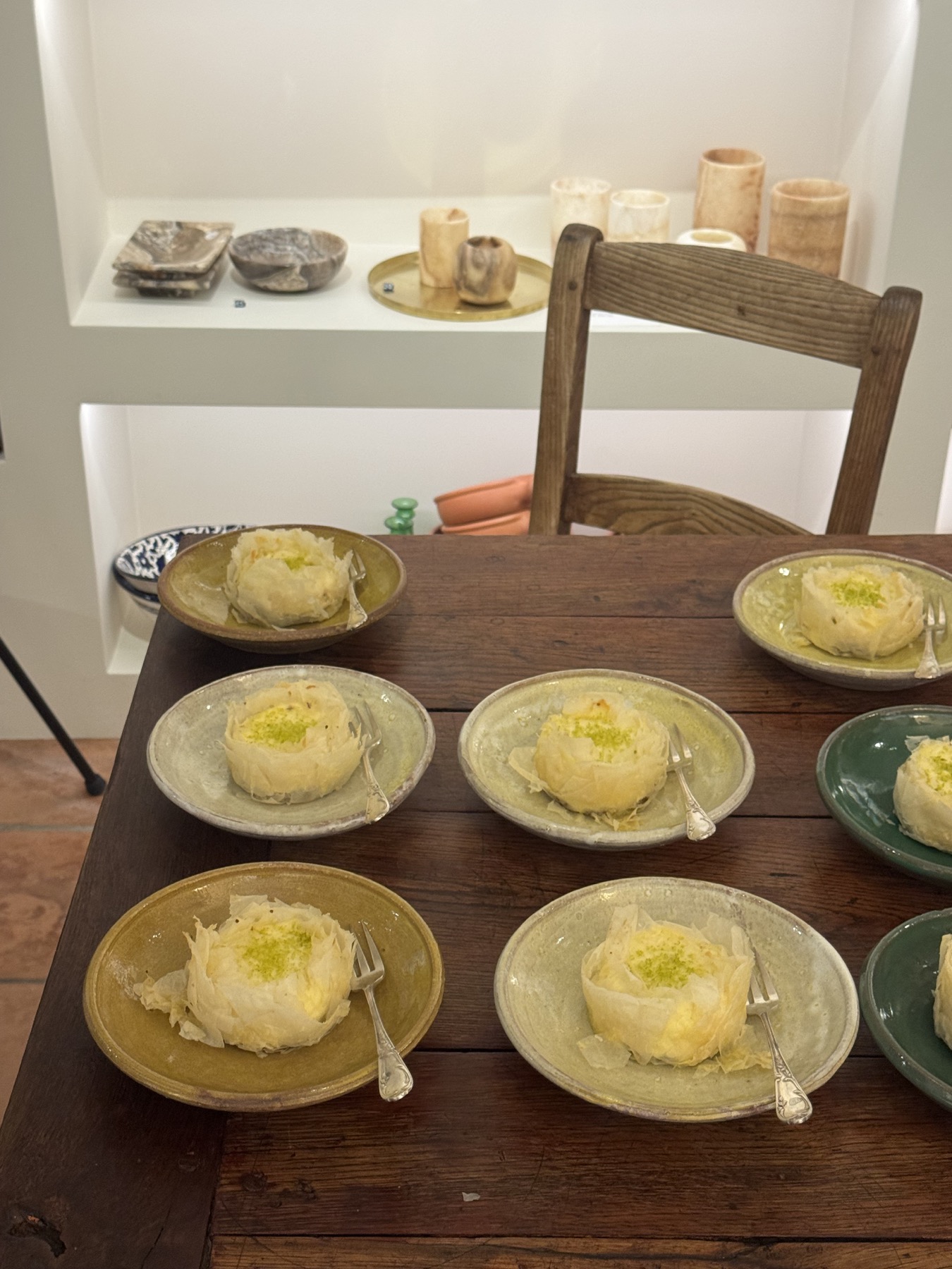 Phyllo dessert plates for private dining on the French Riviera