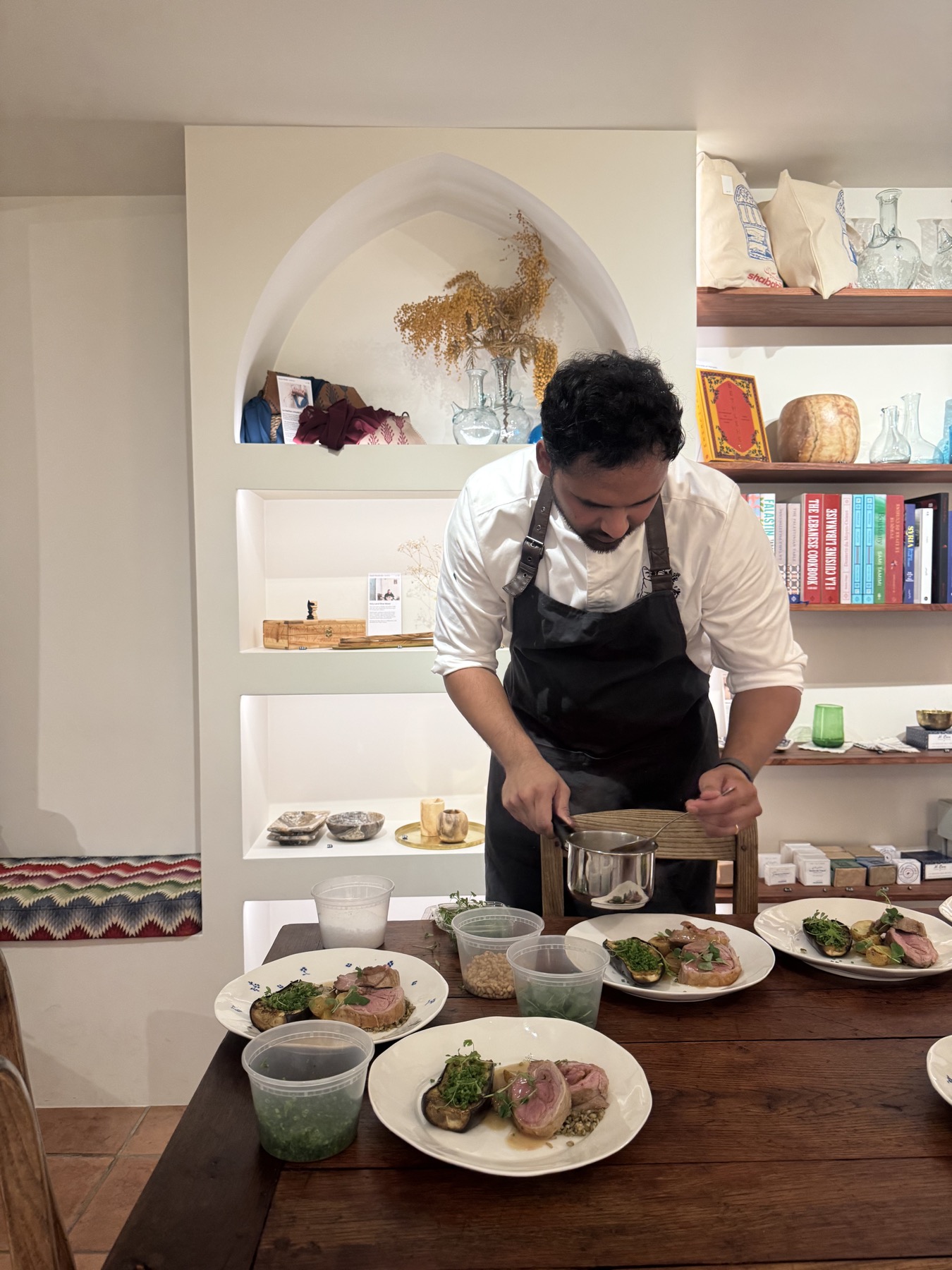Private chef plating an event dinner on the Côte d’Azur